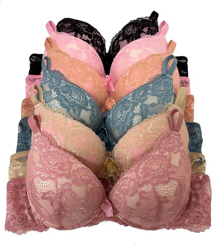 Women Bras 6 Pack of Double Pushup Lace Bra B Cup C Cup in Saudi Arabia