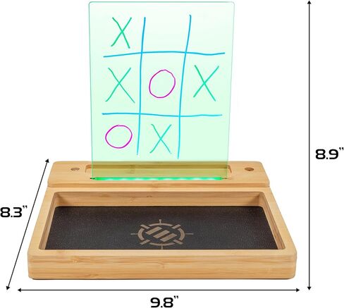 ENHANCE LED Writing Score Board & Dice Tray for Table Games - Dice Rolling Tray with 7 LED Colors, Touch Control, 4 Color Marker Set, Eco-Friendly Bamboo Wood Base - Perfect for Game Night, MTG, RPGs in Saudi Arabia
