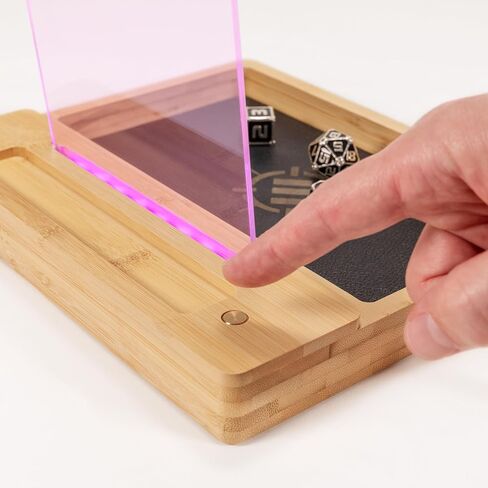 ENHANCE LED Writing Score Board & Dice Tray for Table Games - Dice Rolling Tray with 7 LED Colors, Touch Control, 4 Color Marker Set, Eco-Friendly Bamboo Wood Base - Perfect for Game Night, MTG, RPGs in Saudi Arabia