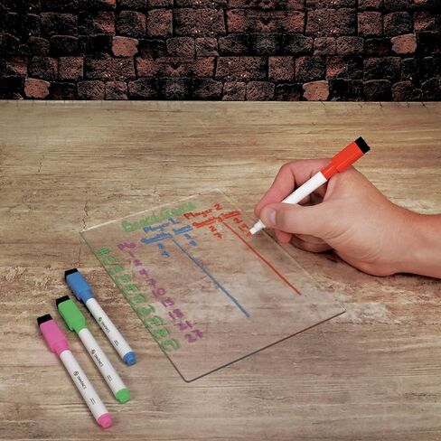 ENHANCE LED Writing Score Board & Dice Tray for Table Games - Dice Rolling Tray with 7 LED Colors, Touch Control, 4 Color Marker Set, Eco-Friendly Bamboo Wood Base - Perfect for Game Night, MTG, RPGs in Saudi Arabia