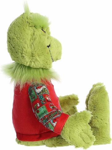Aurora® Festive Dr. Seuss™ Ugly Sweater Light-Up Grinch Stuffed Animal - Officially Licensed Plush for Imaginative Play - Perfect for Holiday Decorations or Gifts - Green 9.5 Inches in Saudi Arabia