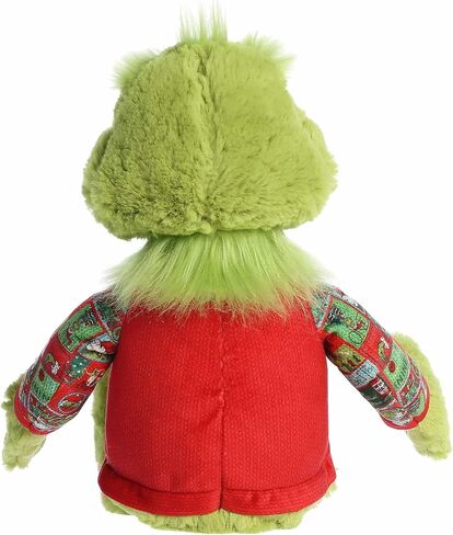 Aurora® Festive Dr. Seuss™ Ugly Sweater Light-Up Grinch Stuffed Animal - Officially Licensed Plush for Imaginative Play - Perfect for Holiday Decorations or Gifts - Green 9.5 Inches in Saudi Arabia