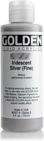 Golden Fluid Acrylic, 4 ounce bottle, Iridescent Silver Fine in Saudi Arabia