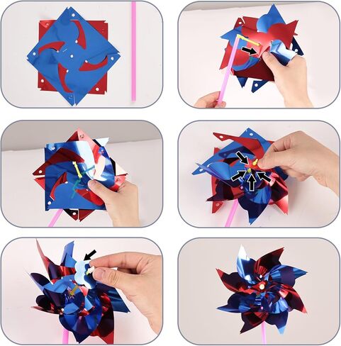 JOHOUSE 100PCS Plastic Rainbow Pinwheels for Kids - Party Favors, Garden Yard Decorations, DIY Crafts, Bird Deterrent for Outside Windmills in Saudi Arabia