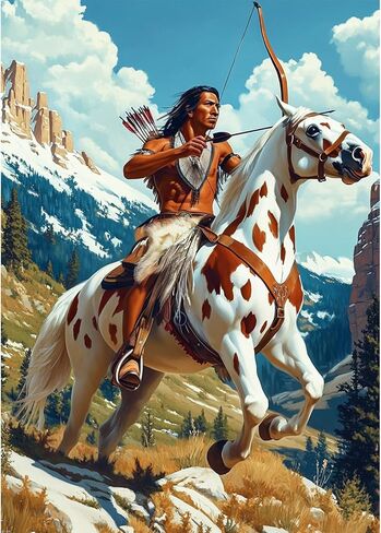 CEOVR Native American Man Diamond Art Kits for Adults, Native American Diamond Painting Dots 5D DIY Full Drill Gem Art, Wall Decor for Home Office 12x16in in Saudi Arabia