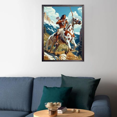 CEOVR Native American Man Diamond Art Kits for Adults, Native American Diamond Painting Dots 5D DIY Full Drill Gem Art, Wall Decor for Home Office 12x16in in Saudi Arabia