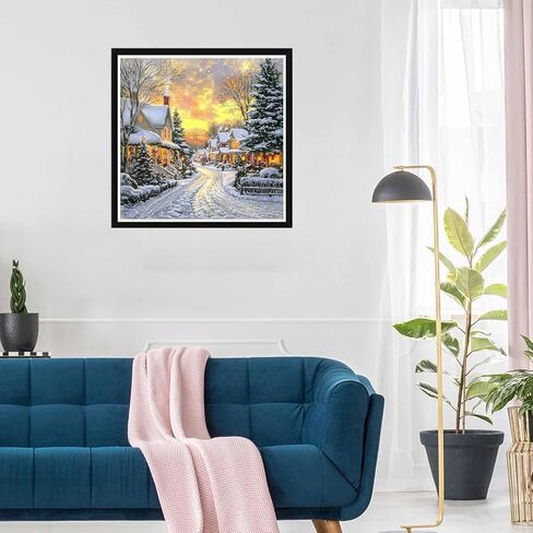 مجموعات الفن الماسي 5D للبالغين - مجموعات طلاء الماس لعيد الميلاد DIY، مثقاب دائري كامل - حرفة التطريز الكريستالي المتقاطع لتزيين الحائط هدايا عيد الميلاد - 12 × 12 بوصة A518 in Saudi Arabia