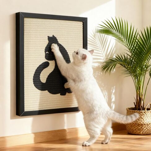 خدش القطط السيزال من Ownpets، خدش مثبت على الحائط للقطط، وسادة خدش لطيفة للقطط الداخلية، مع إطار لوحة خدش فنية مزخرفة لحماية الأثاث in Kuwait