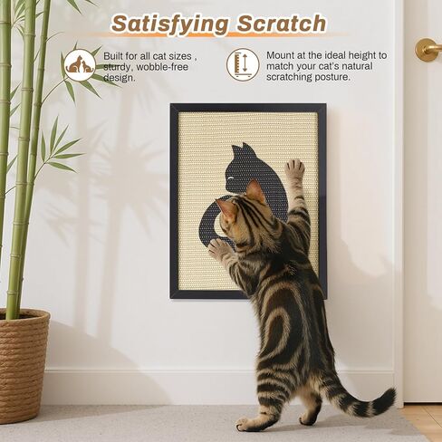 خدش القطط السيزال من Ownpets، خدش مثبت على الحائط للقطط، وسادة خدش لطيفة للقطط الداخلية، مع إطار لوحة خدش فنية مزخرفة لحماية الأثاث in Kuwait