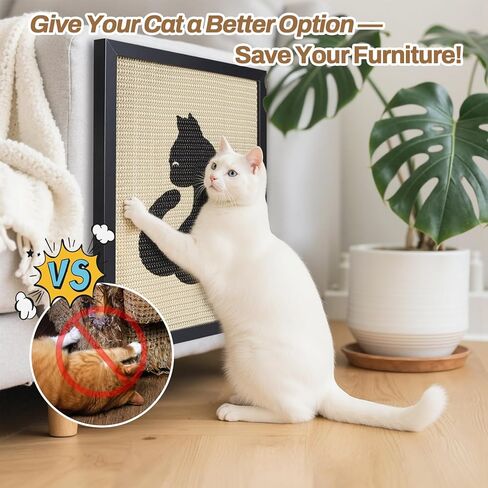 خدش القطط السيزال من Ownpets، خدش مثبت على الحائط للقطط، وسادة خدش لطيفة للقطط الداخلية، مع إطار لوحة خدش فنية مزخرفة لحماية الأثاث in Kuwait