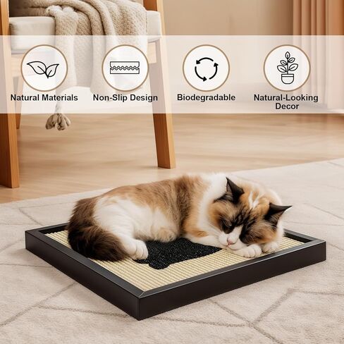 خدش القطط السيزال من Ownpets، خدش مثبت على الحائط للقطط، وسادة خدش لطيفة للقطط الداخلية، مع إطار لوحة خدش فنية مزخرفة لحماية الأثاث in Kuwait