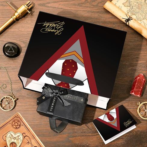 Large Wizard School Gift Bag with Wrapping Paper and Card Magical Wizard Birthday Bag with Handles Tie Necktie Birthday Baby Shower Paper Bags for Girls Boys Halloween Party Supplies Decorations in Saudi Arabia
