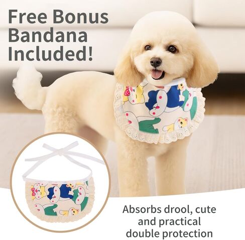 Surgery Recovery Suit for Female/Male Dog After Spay/Neuter, Soft Bandana Set Included, E-Collar Cone Alternative to Stop Licking Abdominal Wounds, Small Dogs Full Body Onesies, Medical Pet Bodysuit in Saudi Arabia