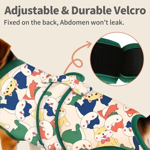Surgery Recovery Suit for Female/Male Dog After Spay/Neuter, Soft Bandana Set Included, E-Collar Cone Alternative to Stop Licking Abdominal Wounds, Small Dogs Full Body Onesies, Medical Pet Bodysuit in Saudi Arabia