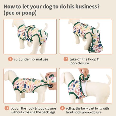 Surgery Recovery Suit for Female/Male Dog After Spay/Neuter, Soft Bandana Set Included, E-Collar Cone Alternative to Stop Licking Abdominal Wounds, Small Dogs Full Body Onesies, Medical Pet Bodysuit in Saudi Arabia