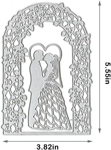 Wedding Frame Cutting Dies Couple Background Die Cuts for Card Making, Wedding Card Die Cut Embossing Stencil Template Tool for DIY Scrapbooking Photo Album Card Craft Decoration Supplies in Saudi Arabia