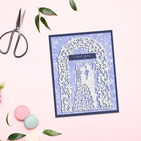 Wedding Frame Cutting Dies Couple Background Die Cuts for Card Making, Wedding Card Die Cut Embossing Stencil Template Tool for DIY Scrapbooking Photo Album Card Craft Decoration Supplies in Saudi Arabia