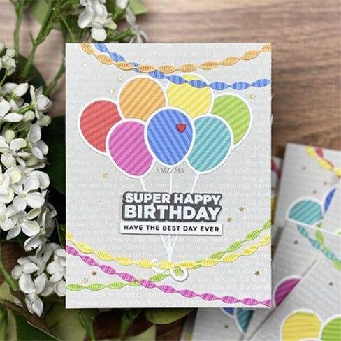 Bunches of Balloons Metal Cutting Dies for Card Making, Paper Embossing Die Cuts Kit Templates Supplies, Photo Frame Album DIY Scrapbooking Stencils Sets in Kuwait