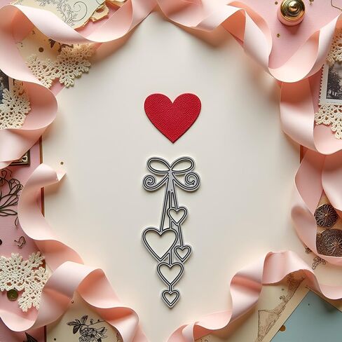Silver Heart Metal Cutting Dies Photo Album Decoration Accessories DIY Crafts for Journal Diary Decoration Metal Cutting Dies Card Making in Saudi Arabia