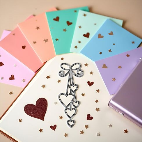 Silver Heart Metal Cutting Dies Photo Album Decoration Accessories DIY Crafts for Journal Diary Decoration Metal Cutting Dies Card Making in Saudi Arabia