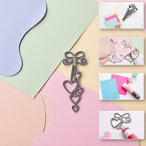 Silver Heart Metal Cutting Dies Photo Album Decoration Accessories DIY Crafts for Journal Diary Decoration Metal Cutting Dies Card Making in Saudi Arabia