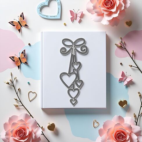 Silver Heart Metal Cutting Dies Photo Album Decoration Accessories DIY Crafts for Journal Diary Decoration Metal Cutting Dies Card Making in Saudi Arabia