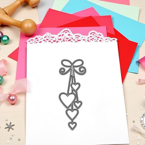 Silver Heart Metal Cutting Dies Photo Album Decoration Accessories DIY Crafts for Journal Diary Decoration Metal Cutting Dies Card Making in Saudi Arabia