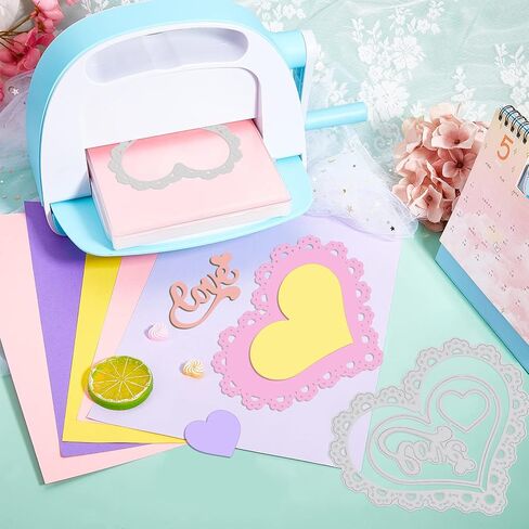 2Pcs Valentine's Day Themed Carbon Steel Cutting Dies Stencils, Heart Flower Pattern Cutting Die for DIY Scrapbooking Photo Album Decorative Embossing Paper Card,10~13.4x14~8.3x0.08cm in Saudi Arabia