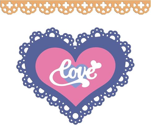 2Pcs Valentine's Day Themed Carbon Steel Cutting Dies Stencils, Heart Flower Pattern Cutting Die for DIY Scrapbooking Photo Album Decorative Embossing Paper Card,10~13.4x14~8.3x0.08cm in Saudi Arabia