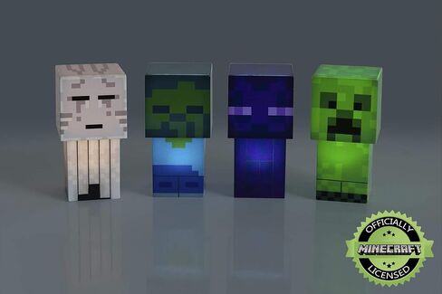 Minecraft Mini Mob 4-Piece Figure Mood Light Set | Battery Operated LED Lights in Saudi Arabia