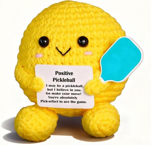 Pickleball Gifts, Crochet Positive Support Pickle Ball– Handmade Emotional Cheer Support Funny Gifts for Friend Coworker Birthday Christmas Stocking Stuffer White Elephant Under 10 Dollars in Saudi Arabia