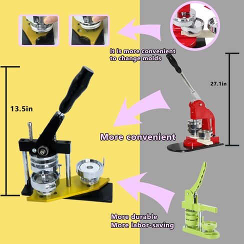 Button Maker Machine, 58mm/2.25 inch Pin Button Badge Maker,Interchangeable Button-Models Press Machine Kit with 300 Sets Buttons-Part Supplies & Circle Cutter & Cutting Mat in Saudi Arabia
