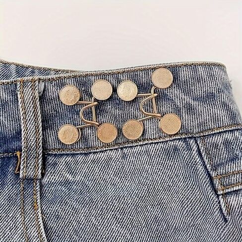 8pcs Adjustable Waist Tighteners - Elegant & Simple Metal Jean Button Pins, No-Sew Instant Fit Enhancers in Saudi Arabia
