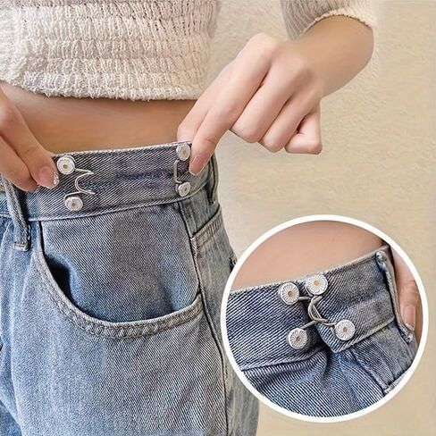 8pcs Adjustable Waist Tighteners - Elegant & Simple Metal Jean Button Pins, No-Sew Instant Fit Enhancers in Saudi Arabia