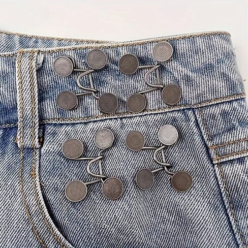 8pcs Adjustable Waist Tighteners - Elegant & Simple Metal Jean Button Pins, No-Sew Instant Fit Enhancers in Saudi Arabia