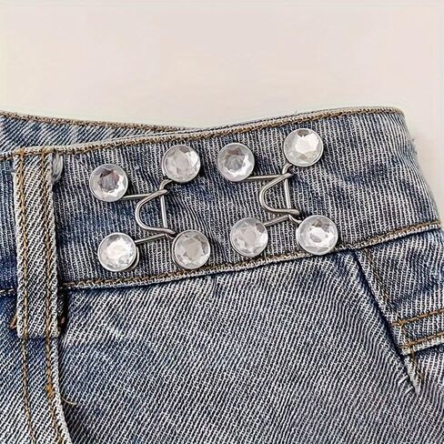 8pcs Adjustable Waist Tighteners - Elegant & Simple Metal Jean Button Pins, No-Sew Instant Fit Enhancers in Saudi Arabia