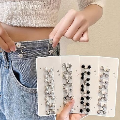 8pcs Adjustable Waist Tighteners - Elegant & Simple Metal Jean Button Pins, No-Sew Instant Fit Enhancers in Saudi Arabia