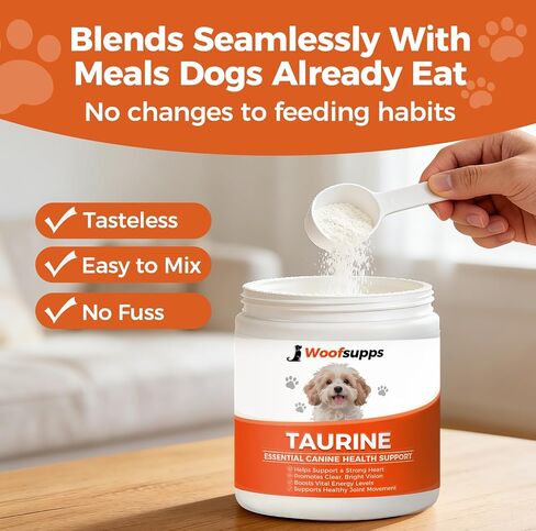 مسحوق توراين نقي للكلاب من ووف سابس، مكمل توراين للكلاب، 200 جرام (قطعة واحدة) in Kuwait