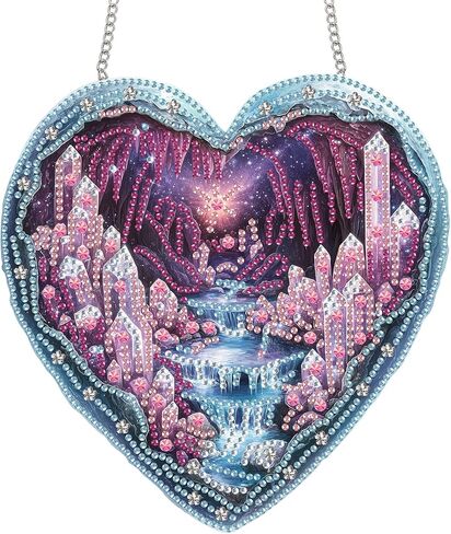 Reofrey Hanging Diamond Art Kits for Adults– 8x8Inch Horses Hanging Ornament Acrylic Board Double Sided Pattern Crystal Diamond Art Suncatcher Pendant, for Home Wall Window Decoration Handmade Gift in Saudi Arabia