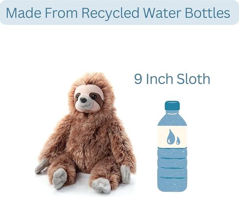 The Petting Zoo Sloth Stuffed Animal Plushie, Gifts for Kids, Wild Onez Wildlife Animals, Brown Sloth Plush Toy 9 inches in Saudi Arabia