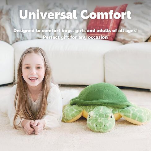 IKASA 5 lbs Weighted Stuffed Animal Sea Turtle Plush Toy,24 inches Giant Large Big Jumbo Soft Toys, Huge Size Cute Fluffy Heavy Fat Oversized Plushie,Gifts for Kids Girls Boys in Saudi Arabia