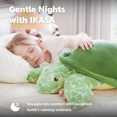 IKASA 5 lbs Weighted Stuffed Animal Sea Turtle Plush Toy,24 inches Giant Large Big Jumbo Soft Toys, Huge Size Cute Fluffy Heavy Fat Oversized Plushie,Gifts for Kids Girls Boys in Saudi Arabia
