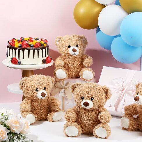 16 Pieces 8 Inch Bear Stuffed Animal Bulk for Soft Stuffed Bear Plush Toys Party Favors Animal Decorations for Birthday Baby Shower Valentine's Day Party Gifts Supplies in Saudi Arabia