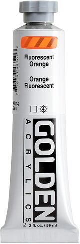 GOLDEN Heavy Body Acrylics, Fluorescent Orange, 2 fl. oz. Tube, Professional Acrylic Paint, Transparent in Saudi Arabia