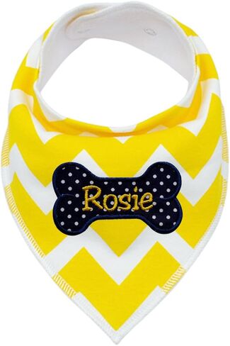 Personalized Embroidered Pet Dog Collar Scarf Bandana for Dogs - Fits up to 16" Necks (RED & White DOT) in Saudi Arabia