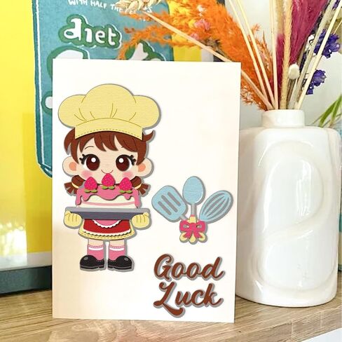 GLOBLELAND Cute Chef Cutting Dies for Card Making Baking Tools Metal Die Cuts Baker Cuts Stencils for DIY Embossing Scrapbooking Crafts Paper Decor in Saudi Arabia