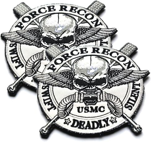 2PCS America Marine Corps Skull Patches Embroidered Tactical Morale Patch Hook and Loop Applique Fastener in Kuwait