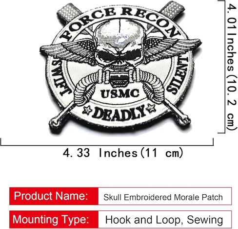 2PCS America Marine Corps Skull Patches Embroidered Tactical Morale Patch Hook and Loop Applique Fastener in Kuwait