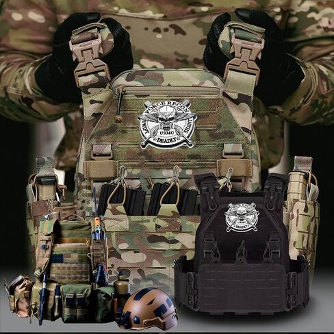 2PCS America Marine Corps Skull Patches Embroidered Tactical Morale Patch Hook and Loop Applique Fastener in Kuwait