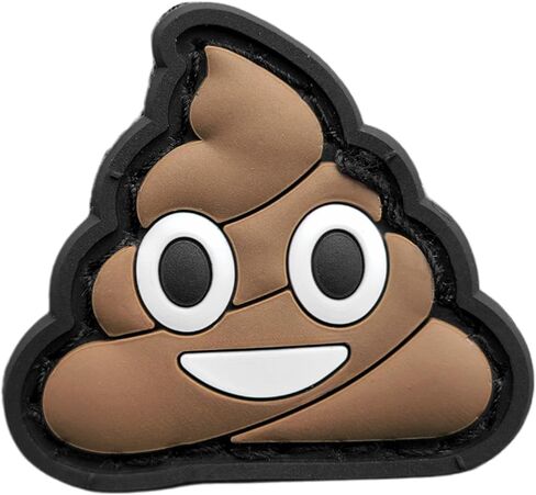 Smiling Poop PVC Morale Patch – Small Funny Cat Eye Patch for Backpacks, Gear & Vests – Hook & Loop Backing (1 × 1 Inch) in Saudi Arabia